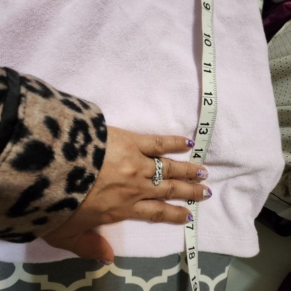 Fabletics terry  lined  high neck crop top baby pink racer back xl - Picture 7 of 12